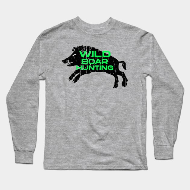 WILD BOAR HUNTING Long Sleeve T-Shirt by Cult Classics